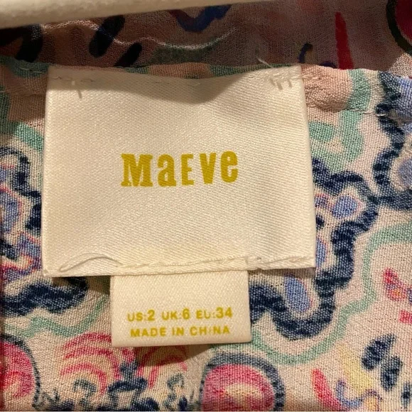 Maeve Anthropologie Women Colorful Print Dress Size 2 - Picture 9 of 12